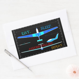 Pegatina Rectangular Aeromodelling Plane
