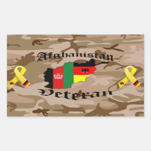 Pegatina Rectangular Afganistán veterano German