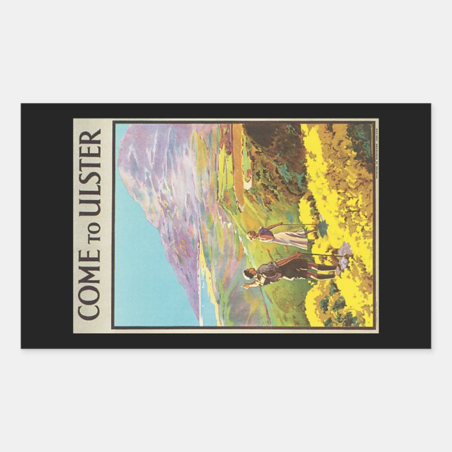 Pegatina Rectangular Afiche de viaje por las islas Británicas (Anverso)