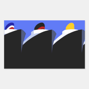 Pegatina Rectangular Afiche vintage para cruceros