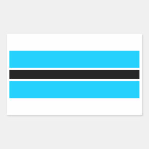 Pegatina Rectangular África: Bandera de Botswana