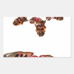 Pegatina Rectangular África en Movimiento: Diseño de Mapa en Calidoscop