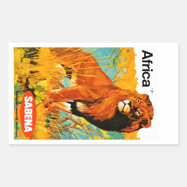 Pegatina Rectangular África ~ Sabena (Anverso)