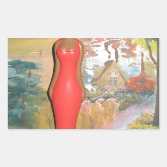 Pegatina Rectangular Afro Glam: Una belleza eterna (Anverso)