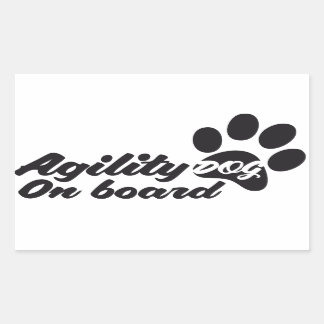 Pegatina Rectangular Agility Dog On Board