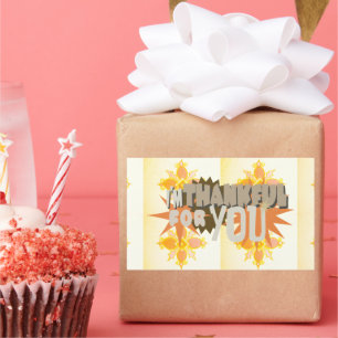 Pegatina Rectangular Agradecimiento sincero: "Agradecimiento por ti" co