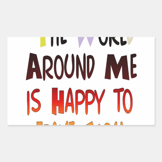 Pegatina Rectangular Agradecimiento tenerte en mi mundo con gratitud (Anverso)