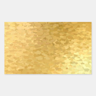 Pegatina Rectangular Agrega tu texto Corazones de oro Plantilla en blan