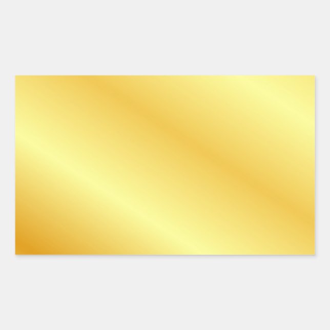 Pegatina Rectangular Agregar texto monograma elegante con aspecto metál (Anverso)