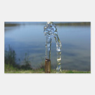 Pegatina Rectangular agua potable