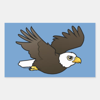 Pegatina Rectangular Águila calva en vuelo