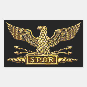 Pegatina Rectangular Águila de Oro de la República Romana