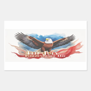 Pegatina Rectangular Águila del 4 de julio – Diseño de arte patriótico