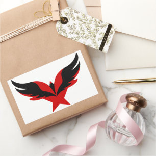 Pegatina Rectangular Águila Estelar para Logro y Libertad