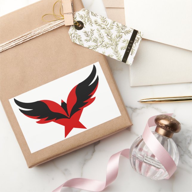 Pegatina Rectangular Águila Estelar para Logro y Libertad (Regalar)