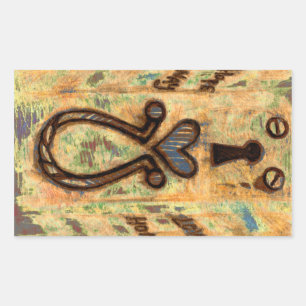 Pegatina Rectangular Agujero y corazón