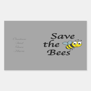 Pegatina Rectangular Ahorre las abejas