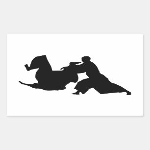 Pegatina Rectangular Aikido Silhouette