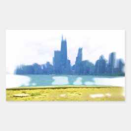 Pegatina Rectangular Air Brushed Chicago