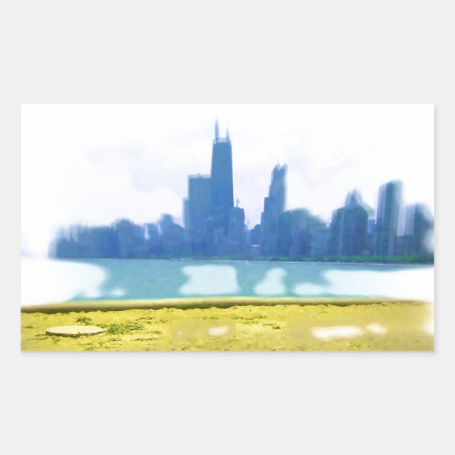 Pegatina Rectangular Air Brushed Chicago (Anverso)