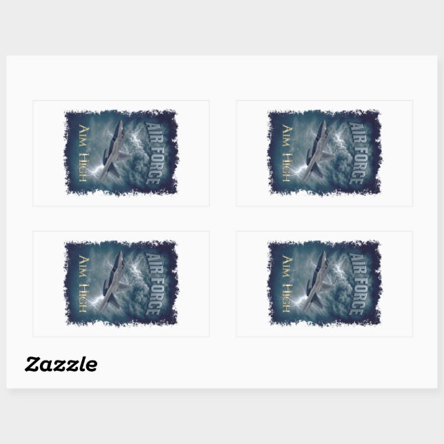 Pegatina Rectangular Air Force (USAF) (Hoja)