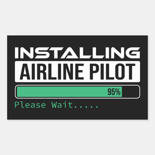 Pegatina Rectangular Airline PIlot Loading Funny Pilot Student (Anverso)