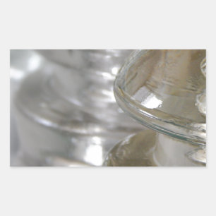 Pegatina Rectangular Aisladores de vidrio transparentes