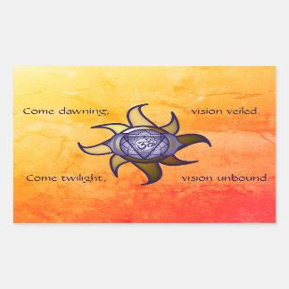 Pegatina Rectangular Ajna Chakra "Third Eye" Yoga Insight Lotus Pegatin