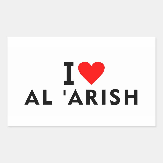 Pegatina Rectangular Al Arish Egypt love city heart like travel (Anverso)
