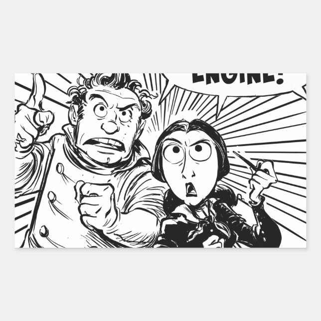 Pegatina Rectangular Al panel del motor de diferencia (Anverso)