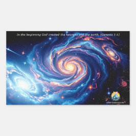 Pegatina Rectangular Al principio, Dios y el Verso de la Creación