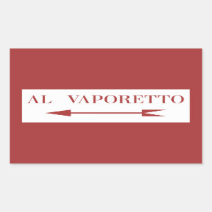 Pegatina Rectangular Al Vaporetto, Rótulo Venecia Street, Italia