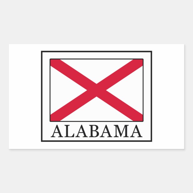 Pegatina Rectangular Alabama (Anverso)