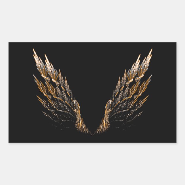 Pegatina Rectangular Alas abiertas (Anverso)