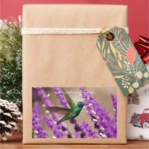 Pegatina Rectangular Alas de Fe Colibrí Oreviola Brillante