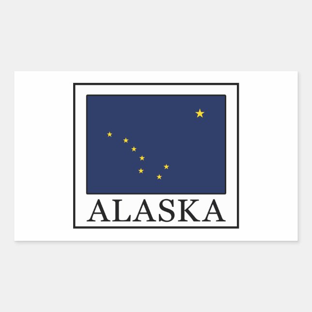 Pegatina Rectangular Alaska (Anverso)