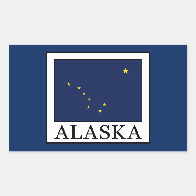 Pegatina Rectangular Alaska (Anverso)