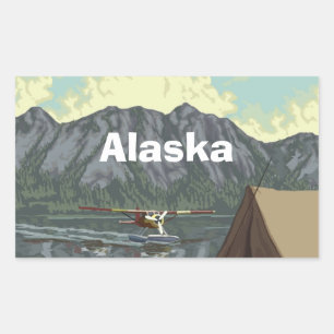 Pegatina Rectangular Alaska Bush Plane Souvenirs