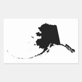 Pegatina Rectangular Alaska en negro