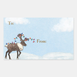 Pegatina Rectangular Alaska Wildlife Holiday Sticker