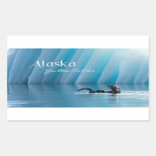 Pegatina Rectangular Alaska-You Otter Be Here