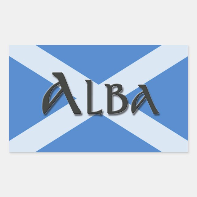 Pegatina Rectangular Alba Saltire (Anverso)