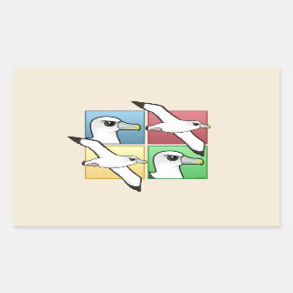 Pegatina Rectangular Albatros de cuatro colores