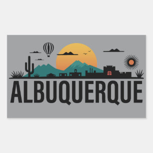 Pegatina Rectangular Albuquerque Nuevo México