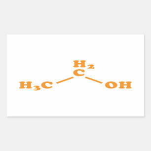 Pegatina Rectangular Alcohol Etanol Fórmula química molecular