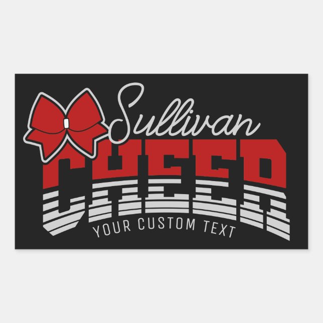 Pegatina Rectangular Alegre animador del atleta de la escuela de NOMBRE (Anverso)