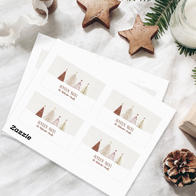 Pegatina Rectangular Alegría Navideña Festiva Joyeux Noel Elegancia de  (Subido por el creador)