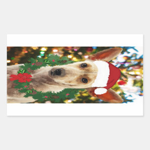 Pegatina Rectangular Alegría por el cachorro