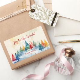 Pegatina Rectangular Alegría por los árboles coloridos del mundo Pegati