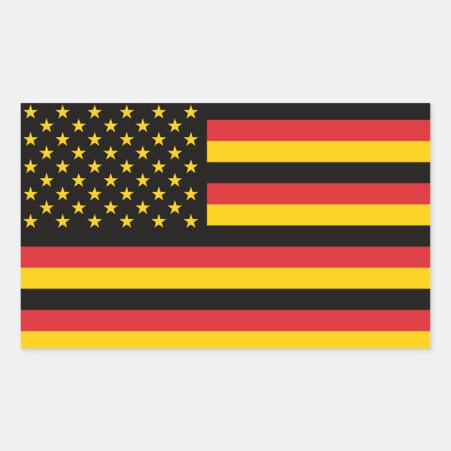 Pegatina Rectangular Alemania Alemania Estados Unidos Estados Unidos Es (Anverso)